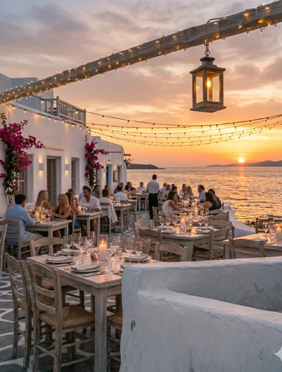 Beach dinner string lights variant