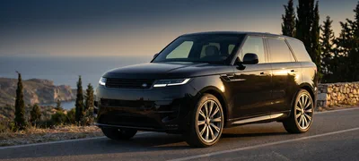 Range Rover Sport — black luxury SUV on a Greek mountain road